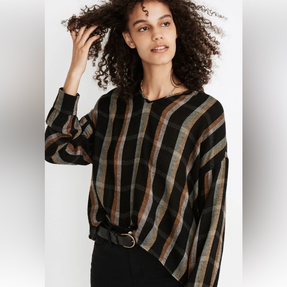 Highroad Popover Shirt in Lessing Plaid Madewell Large NWT - Picture 6 of 8